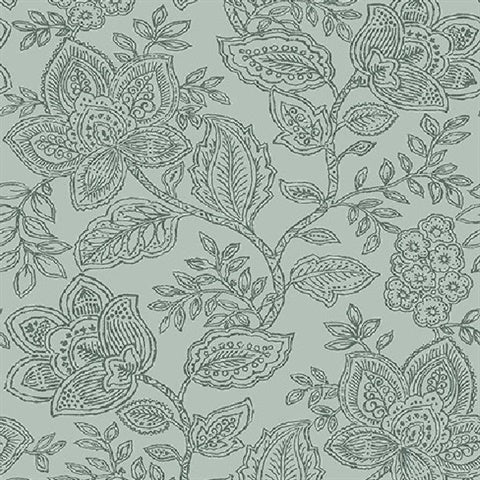 2861-25737 Larkin Green Floral Equinox By A Street Prints