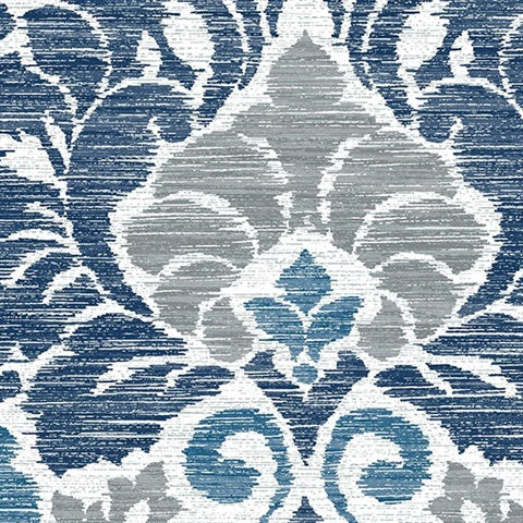 2793-24731 Garden Of Eden Blue Damask Wallpaper