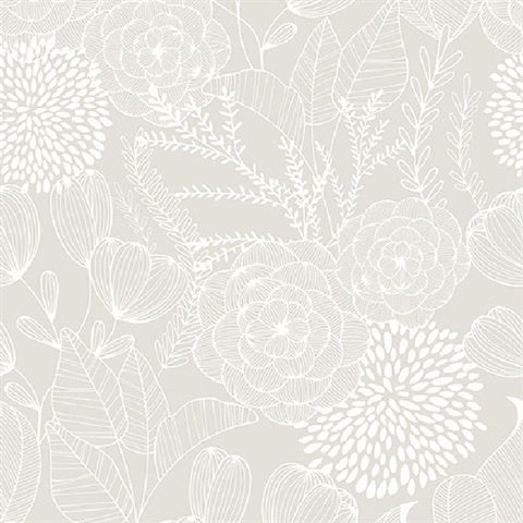 2903-25858 Alannah Bone Botanical Wallpaper Blue Bell By A Street Prints