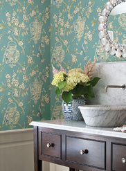 2702-22759 Blue Serenity Wallpaper By Brewster