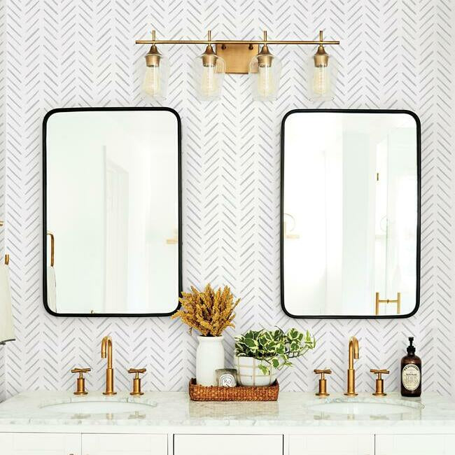 Painted Herringbone Wallpaper