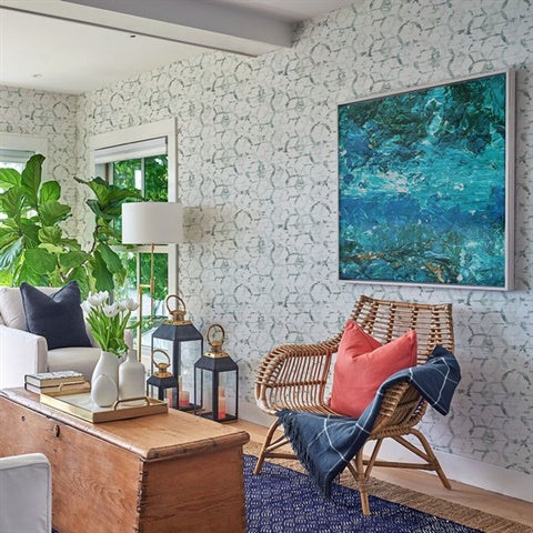 2969-26042 Augustine Slate Distressed Geometric Wallpaper by Brewster