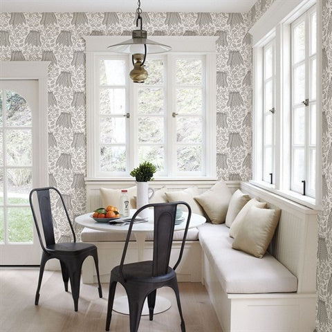 2821-25119 Peas In A Pod Light Grey Garden Wallpaper