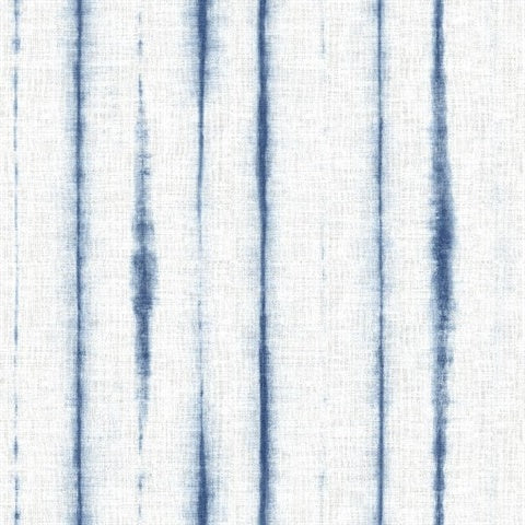 2969-26049 Orleans Blue Shibori Faux Linen Wallpaper by Brewster