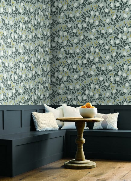 RI5152 Gray Peonies Wallpaper