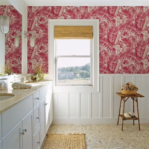 2969-26054 Alfresco Pink Tropical Palm Wallpaper by Brewster