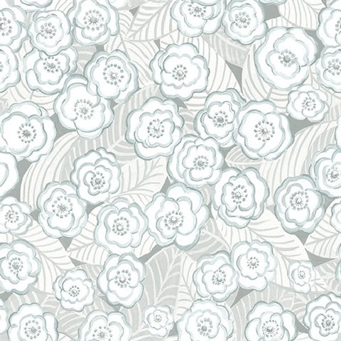 2903-25836 Emery Light Blue Floral Wallpaper Blue Bell By A Street Prints