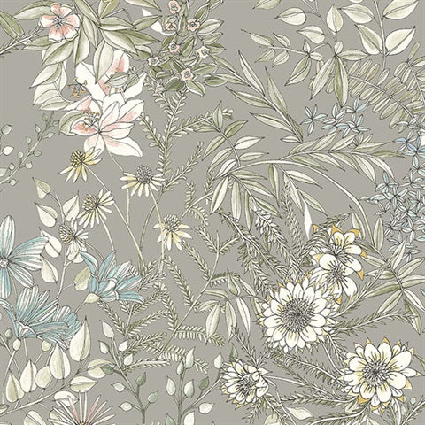 2821-12903 Full Bloom Beige Floral Wallpaper