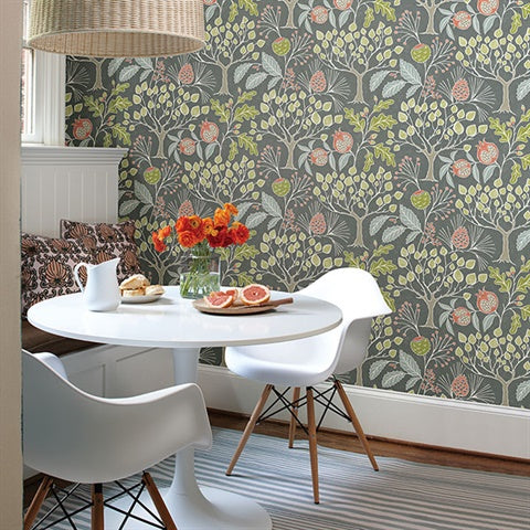 2903-25831 Shiloh Grey Botanical Wallpaper Blue Bell By A Street Prints