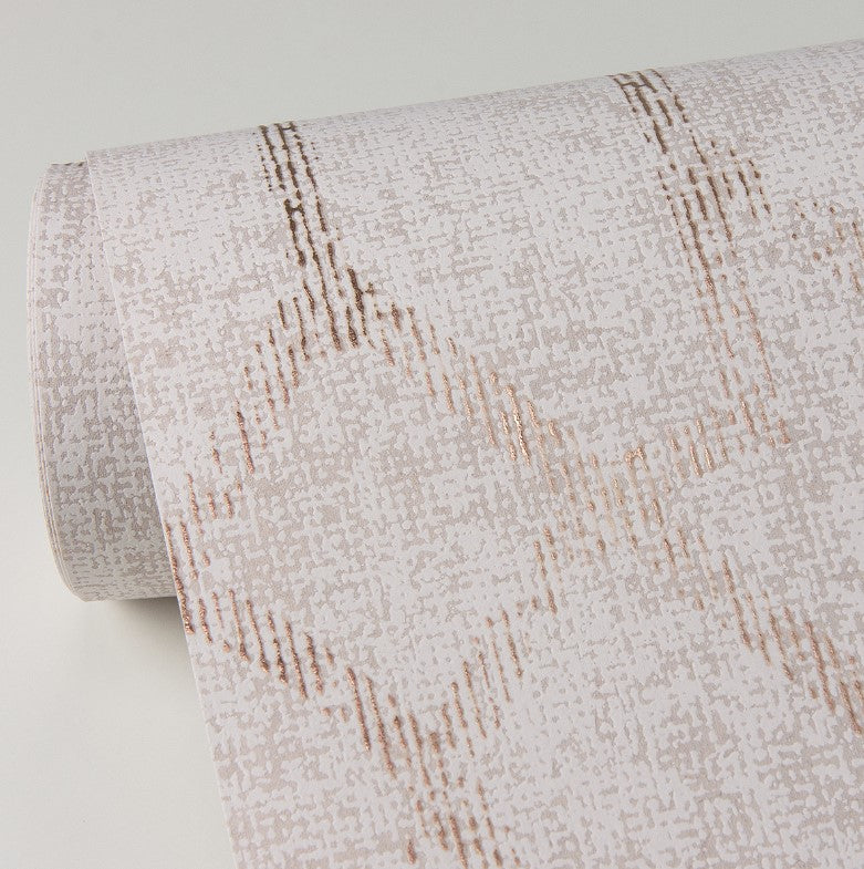 Ziva Rose Gold Trellis Wallpaper