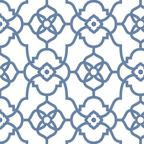 2702-22718 Blue Atrium Wallpaper By Brewster