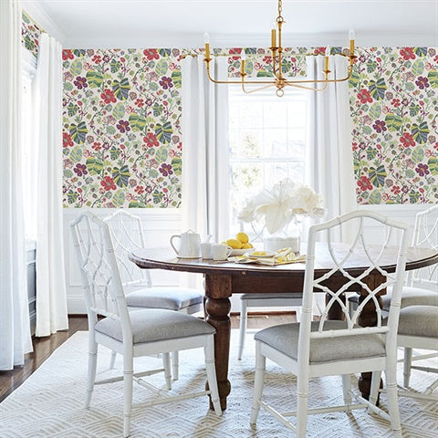 2903-25808 Gwyneth Multicolor Floral Wallpaper Blue Bell By A Street Prints