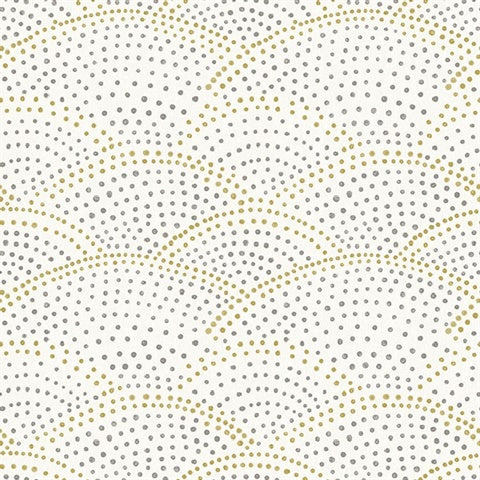2903-25869 Bennett Grey Dotted Scallop Wallpaper Blue Bell By A Street Prints