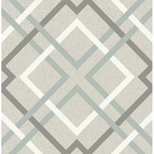 2901-22649 Saltire Emile Taupe Lattice Wallpaper
