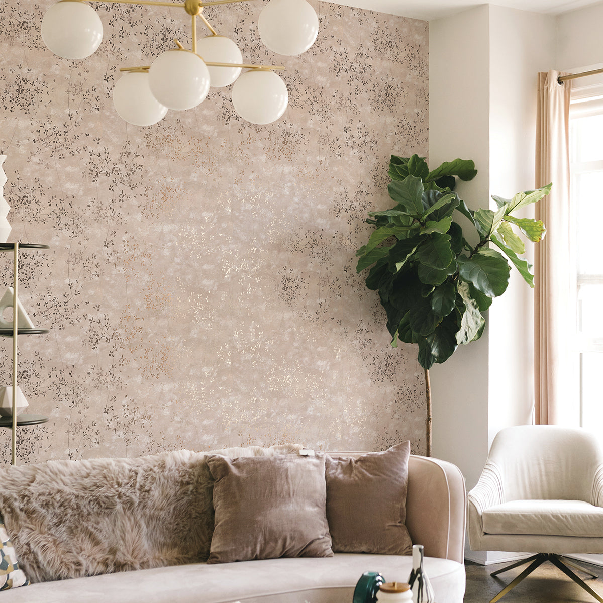 Arian Rose Gold Inkburst Wallpaper 4019-86426