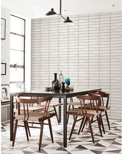 Midcentury Modern White Brick Wallpaper