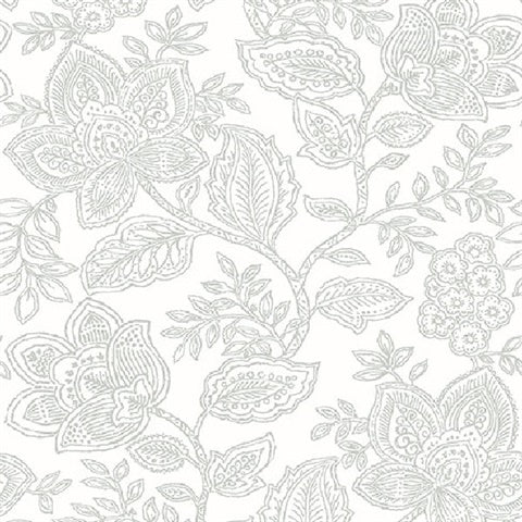 2861-25733 Larkin Grey Floral Equinox By A Street Prints