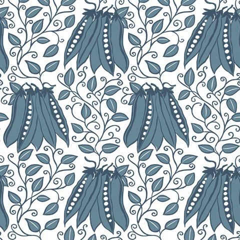 2821-25118 Peas In A Pod Teal Garden Wallpaper