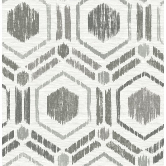 2901-25432 Borneo Taupe Geometric Grasscloth Wallpaper