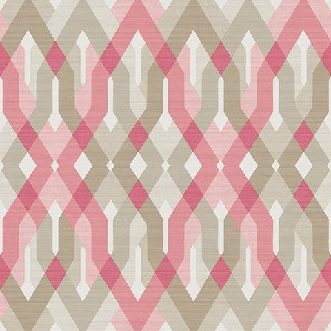 2656-004041 Pink and Grey Harbor Wallpaper