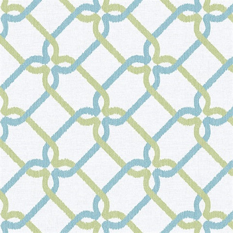 2702-22724 Blue And Green Palladian Wallpaper By Brewster