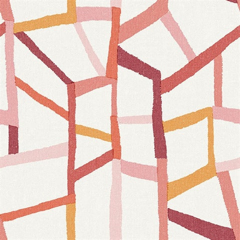 2903-25846 Tate Pink Geometric Linen Wallpaper Blue Bell By A Street Prints