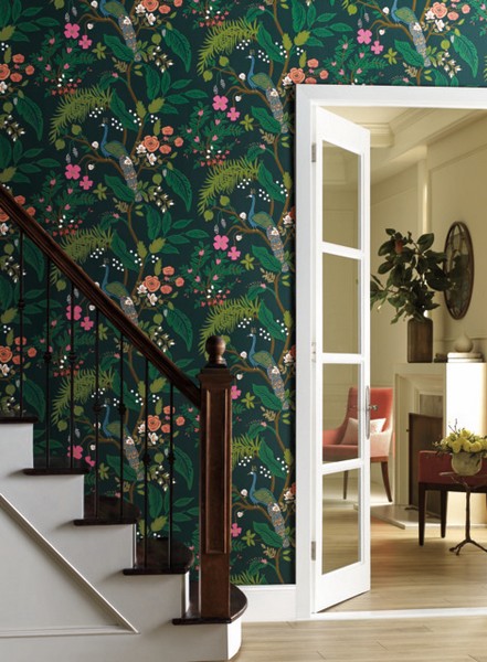 RI5168 Emerald Peacock Wallpaper