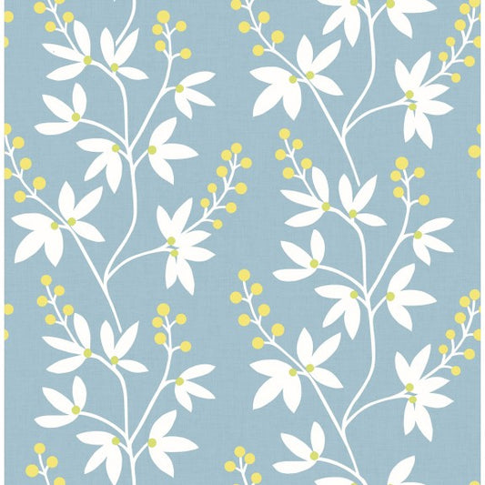 2901-25442 Linnea Elsa Light Blue Botanical Trail Wallpaper