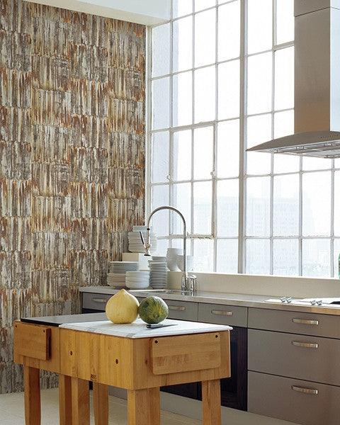 Patina Panels Copper Metal Wallpaper