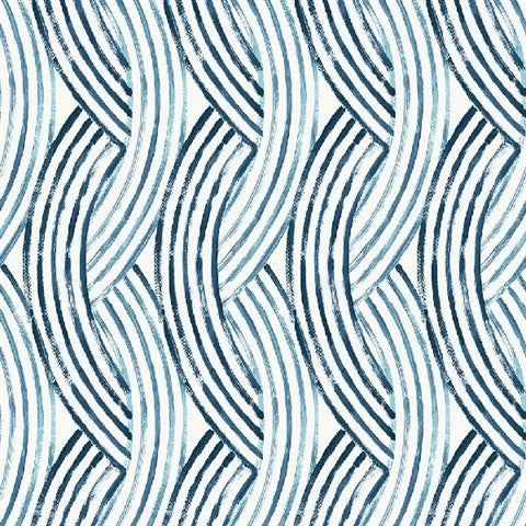 2969-26027 Zamora Blue Brushstrokes Wallpaper by Brewster