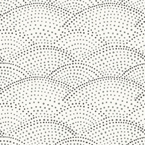 2903-25870 Bennett Charcoal Dotted Scallop Wallpaper Blue Bell By A Street Print