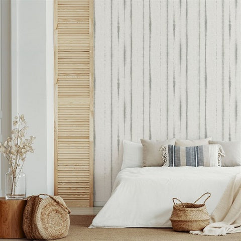 2969-26053 Orleans Grey Shibori Faux Linen Wallpaper by Brewster