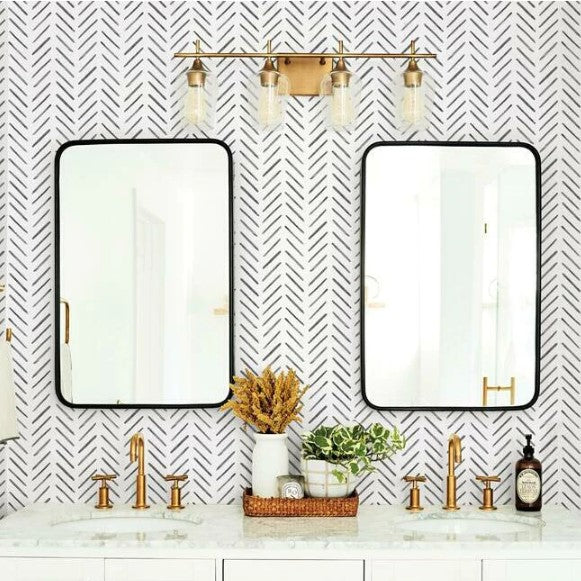 Painted Herringbone Wallpaper