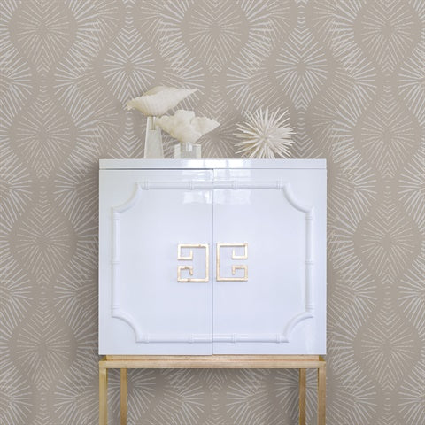 2793-87325 Feliz Champagne Beaded Ogee Wallpaper