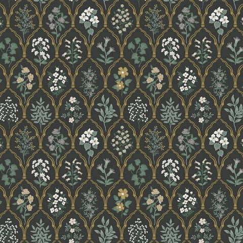 RI5133 Black/Cream Hawthorne Wallpaper