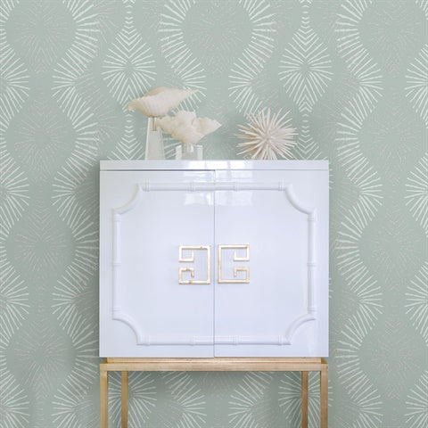 2793-87324 Feliz Seafoam Beaded Ogee Wallpaper