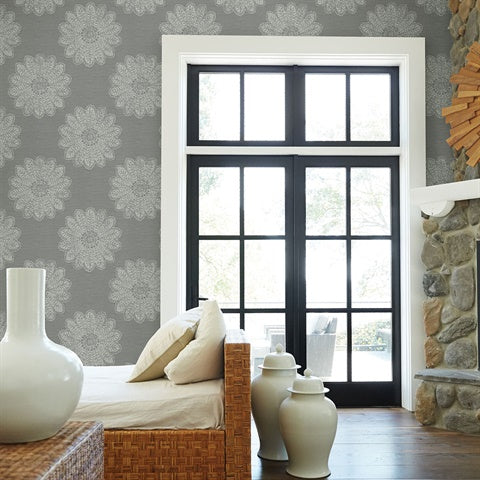 2793-24746 Sol Slate Medallion Wallpaper