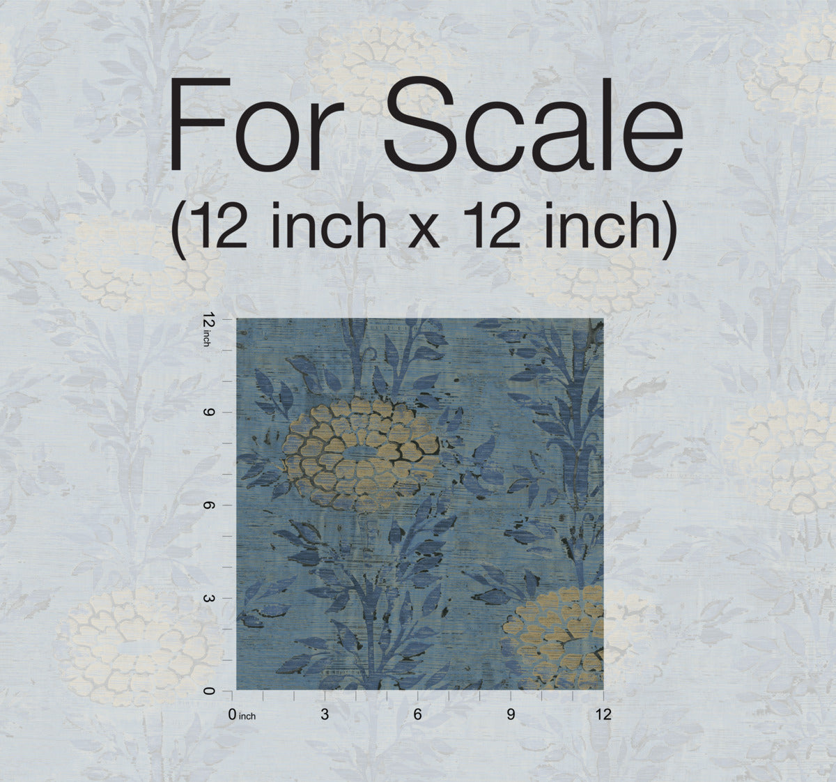 Denim/Gold Marigold Wallpaper