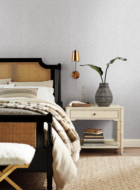 Gray Metallic Chevron Wallpaper