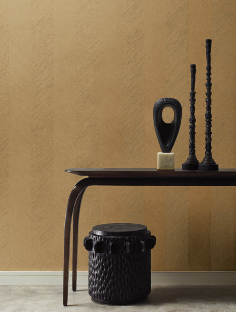 Beige Metallic Chevron Wallpaper