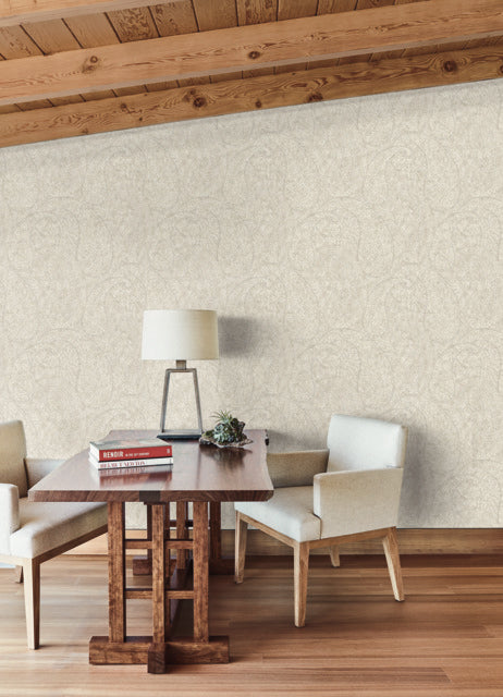 Off White Kashmir Dreams Paisley Wallpaper