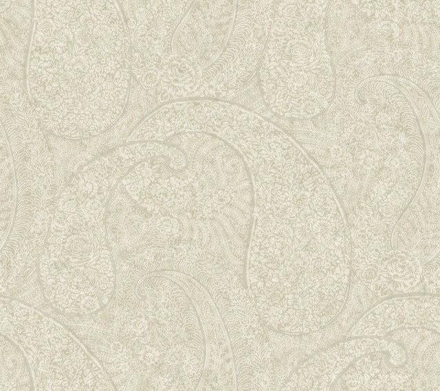 Off White Kashmir Dreams Paisley Wallpaper