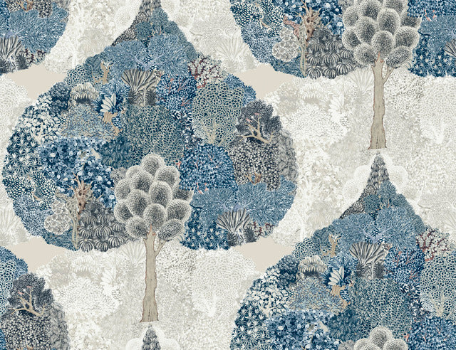 Blue Mystic Forest Wallpaper