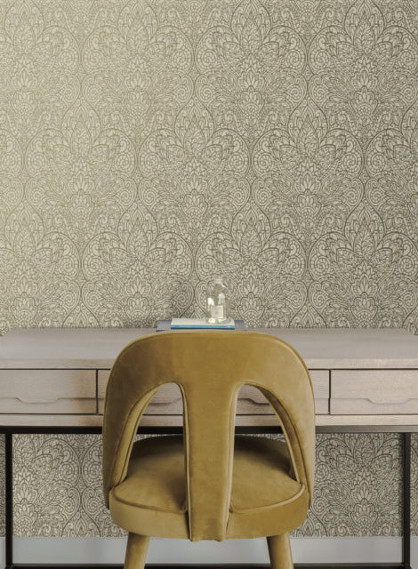Taupe/Copper Paradise Wallpaper