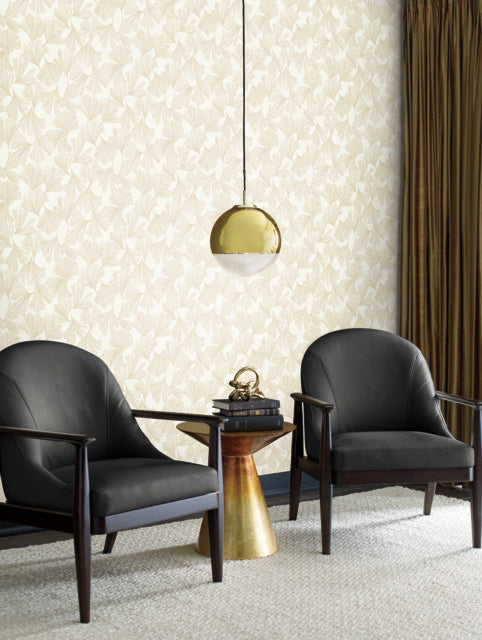 Gold Ginkgo Toss Wallpaper