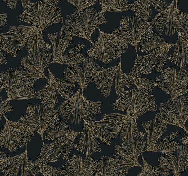 Black Ginkgo Toss Wallpaper