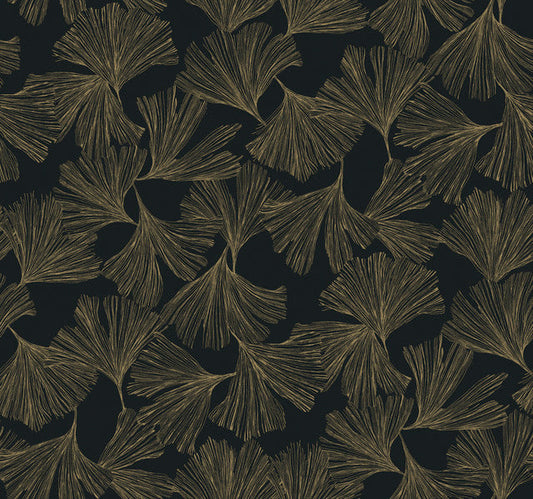 Black Ginkgo Toss Wallpaper