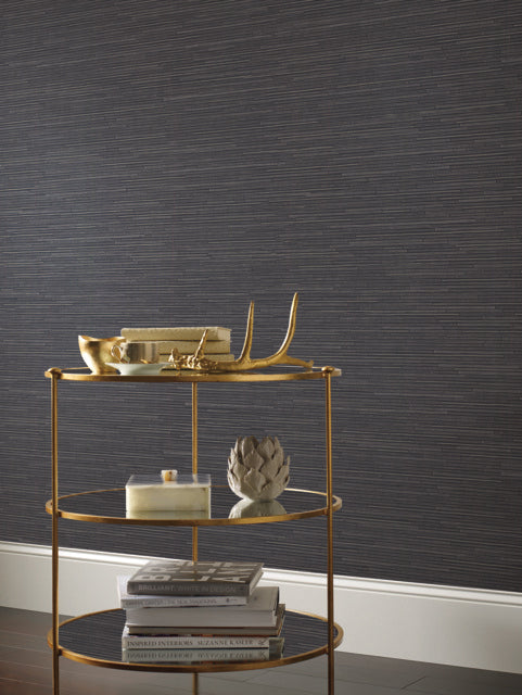 Black/Silver Ribbon Bamboo Wallpaper