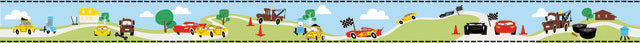 Light Blue/Yellow Disney and Pixar Cars Border Wallpaper Border