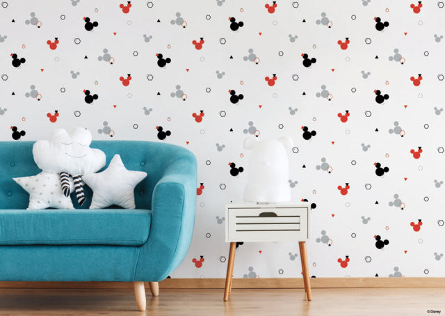 Red/Black Disney Minnie Mouse Dots Wallpaper